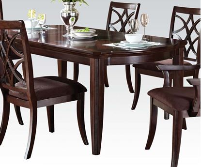 Picture of Keenan Dining Table in Dark Walnut Finish with Tapered Legs