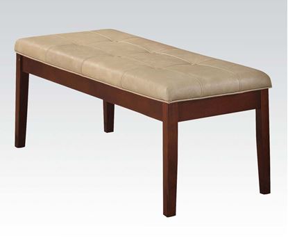 Picture of Cream Pu / Walnut Leg Bench  W/P2