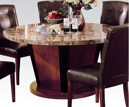 Picture of Round Brown Marble Top Dining Table
