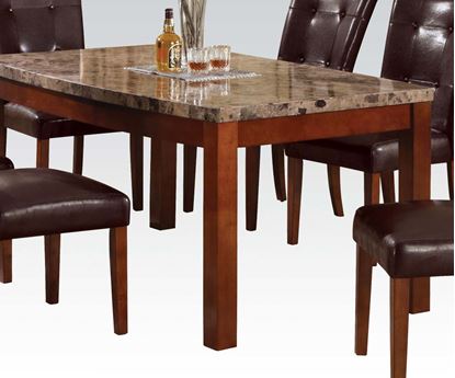 Picture of Britney Brown Marble Top Dining Table with Cherry Brown Leg