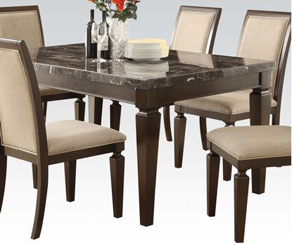 Picture of Agatha Black Marble Top Espresso Finish Dining Table