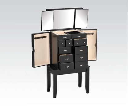 Picture of Tiren Jewelry Armoire in Black   Master Room Furniture