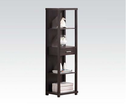 Picture of Hinto Shelf Cabinet with Drawer in Espresso Finish