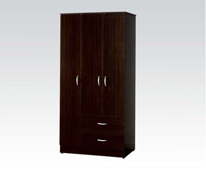 Picture of Classic Espresso Wardrobe with 3 Cabinets and 2 Drawers