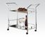 Picture of Modern Chrome Metal 2 Shelf Kitchen Cart with Wheels