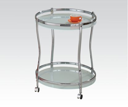 Picture of Corey Chrome Finish Serving Cart W/ White Glass