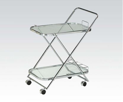Picture of Modern Chrome Clear Glass Serving Cart