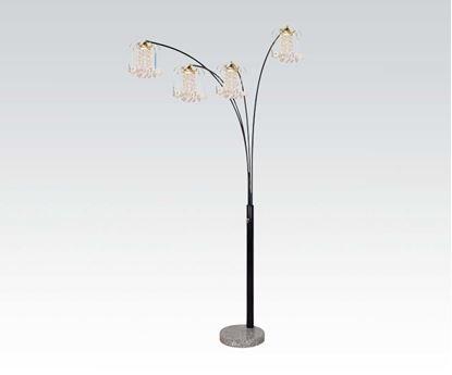 Picture of Crystal Black Floor Lamp W/Marble Bs