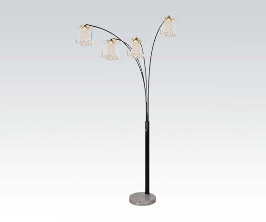 Picture of Crystal Black Floor Lamp W/Marble Bs
